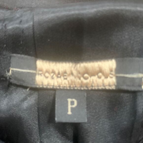 Rozae Nichols Bolero Jacket Cropped Retro Style Shiny Black Exaggerated Collar - Picture 10 of 12